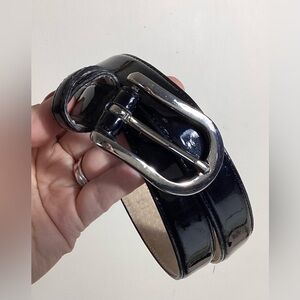 Women’s Patent Black Leather Belt L Classic Capsule